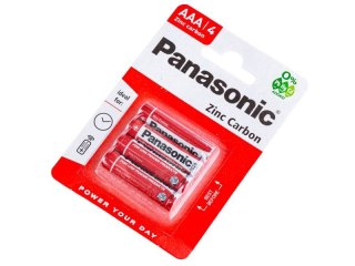 BATERIA CYNKOWO-WĘGLOWA PANASONIC 1,5V R03 AAA - BLISTER 4 SZT.