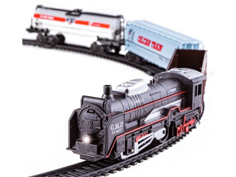 ELEKTRYCZNA KOLEJKA RAIL KING, PAROWÓZ + 3 WAGONY