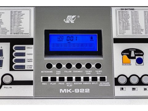 KEYBOARD MK-922 - DUŻY WYŚWIETLACZ LCD, 61 KLAWISZY