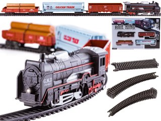 KOLEJKA RAIL KING PAROWÓZ + 3 WAGONY