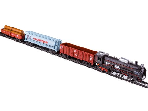 KOLEJKA RAIL KING PAROWÓZ + 3 WAGONY