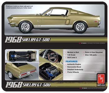 MODEL PLASTIKOWY DO SKLEJANIA AMT (USA) - 1968 SHELBY GT500