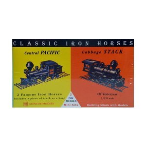 MODEL PLASTIKOWY - LOKOMOTYWY CLASSIC IRON HORSES - CENTRAL PACIFIC / CABBAGE STACK - GLENCOE MODELS (2SZT)