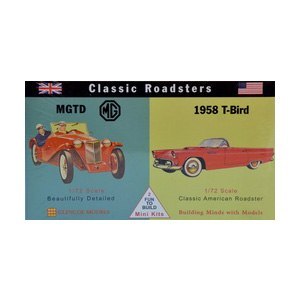 MODEL PLASTIKOWY - SAMOCHODY CLASSIC ROADSTERS - MG-TD / 1958 T-BIRD - GLENCOE MODELS (2SZT)