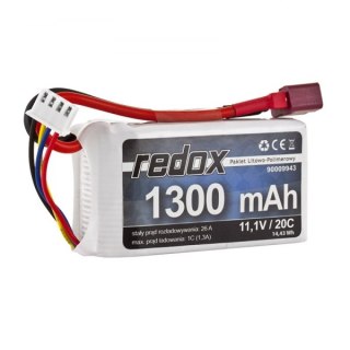 PAKIET AKUMULATOR REDOX LIPO 11,1V 1300MAH 20C