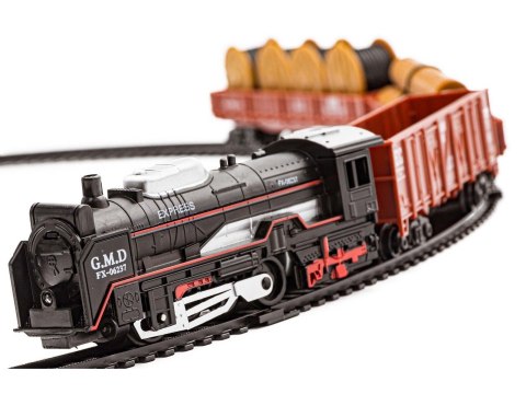 REALISTYCZNA KOLEJKA RAIL KING - PAROWÓZ + 3 WAGONY