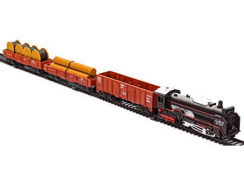 REALISTYCZNA KOLEJKA RAIL KING - PAROWÓZ + 3 WAGONY