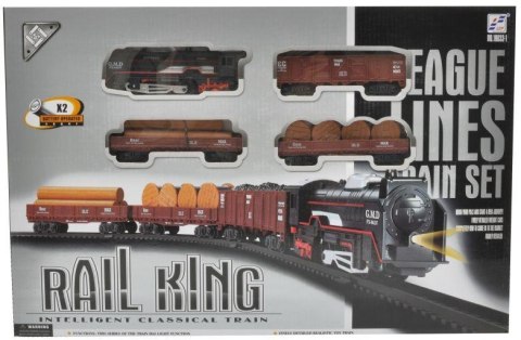 REALISTYCZNA KOLEJKA RAIL KING - PAROWÓZ + 3 WAGONY
