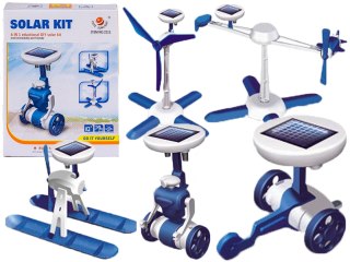 ROBOTY SOLARNE 6W1 - SOLAR KIT - WIATRAK, HELIKOPTER, AUTO, ROBOT