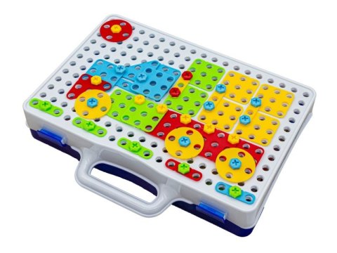 EDUKACYJNA UKŁADANKA,PUZZLE,KLOCKI KREATYWNA MOZAIKA, WKRĘTARKA 151 EL ZESTAW KONSTRUKCYJNY