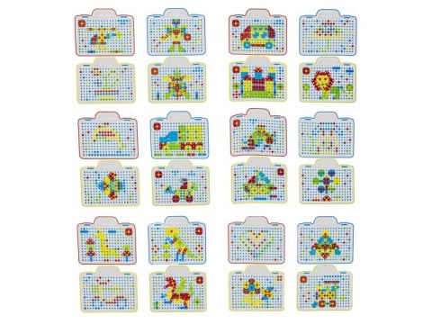 EDUKACYJNA UKŁADANKA,PUZZLE,KLOCKI KREATYWNA MOZAIKA, WKRĘTARKA 151 EL ZESTAW KONSTRUKCYJNY