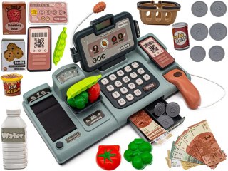 EDUKACYJNA SKLEPOWA KASA FISKALNA - MIKROFON, WAGA, KOSZYK, AKCESORIA