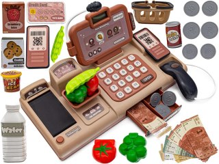 EDUKACYJNA SKLEPOWA KASA FISKALNA - MIKROFON, WAGA, KOSZYK, AKCESORIA