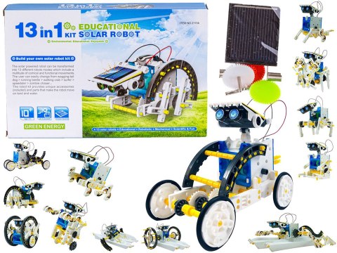 EDUKACYJNY ZESTAW SOLARNY ROBOT 13W1 - PIES, ŁÓDKA ITP