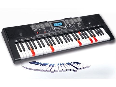 KEYBOARD MK-2115 ORGANY, 61 KLAWISZY, ZASILACZ, PODŚWIETLANE KLAWISZE