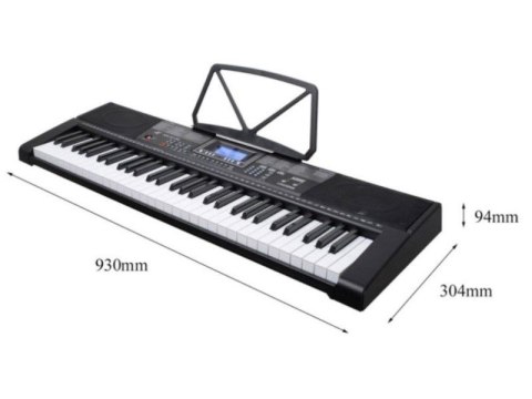 KEYBOARD MK-2115 ORGANY, 61 KLAWISZY, ZASILACZ, PODŚWIETLANE KLAWISZE