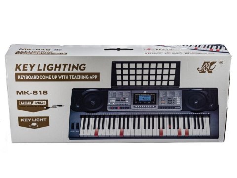 KEYBOARD ORGANY 61 KLAWISZY ZASILACZ MK-816 Z FUNKCJĄ NAUKI GRY