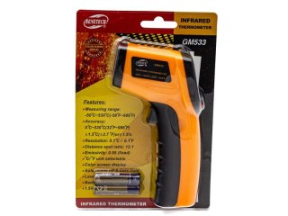 PIROMETR - TERMOMETR LASEROWY OD-50 DO 530°C BENETECH POMARAŃCZOWY