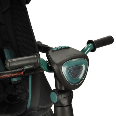 Rowerek trójkołowy TRIKE FIX Elite 2w1 z daszkiem obracany regulowany spacerówka prowadnik pasy zielony
