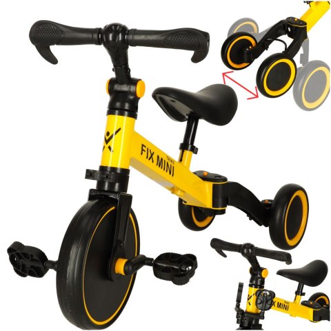 Rowerek Trike Fix Mini biegowy trójkołowy 3w1 z pedałami żółty Rowerek Trike Fix Mini biegowy trójkołowy 3w1 z pedałami żółty