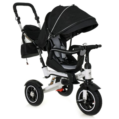 Rowerek Trójkołowy Trike Fix 3w1 z daszkiem obracany regulowany spacerówka prowadnik pasy V3 czarny Rowerek Trójkołowy Trike Fix 3w1 z daszkiem obracany regulowany spacerówka prowadnik pasy V3 czarny