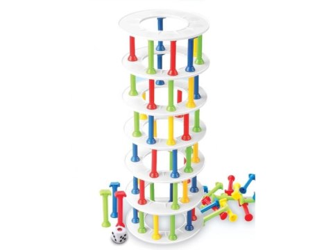 GRA ZRĘCZNOŚCIOWA STACKING - KOLOROWA WIEŻA, ZBUDUJ WIEŻĘ