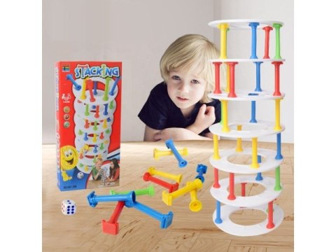 GRA ZRĘCZNOŚCIOWA STACKING - KOLOROWA WIEŻA, ZBUDUJ WIEŻĘ