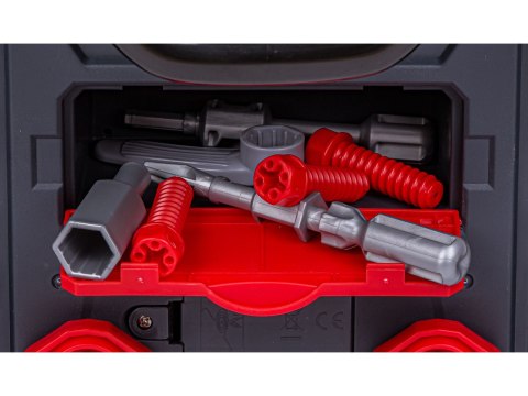ZESTAW MECHANIKA, SAMOCHÓD AUTO SILNIK DO ROZKRĘCANIA, WARSZTAT 61 ELEMENTÓW, NIEBIESKI PORSCHE