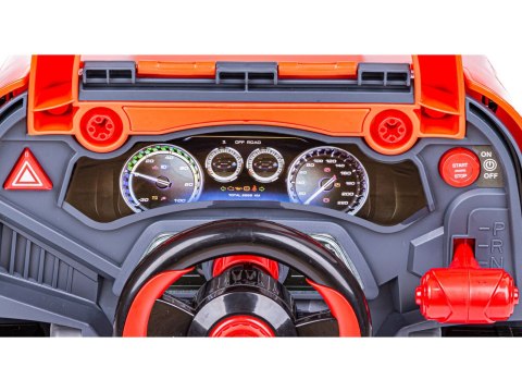 ZESTAW MECHANIKA, SAMOCHÓD AUTO SILNIK DO ROZKRĘCANIA, WARSZTAT 61 ELEMENTÓW, POMARAŃCZOWY JEEP
