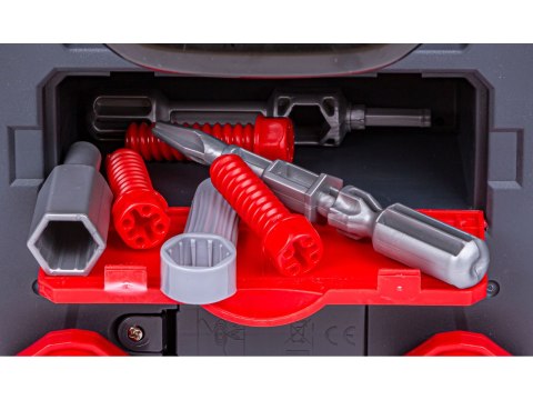 ZESTAW MECHANIKA, SAMOCHÓD AUTO SILNIK DO ROZKRĘCANIA, WARSZTAT 61 ELEMENTÓW, POMARAŃCZOWY JEEP