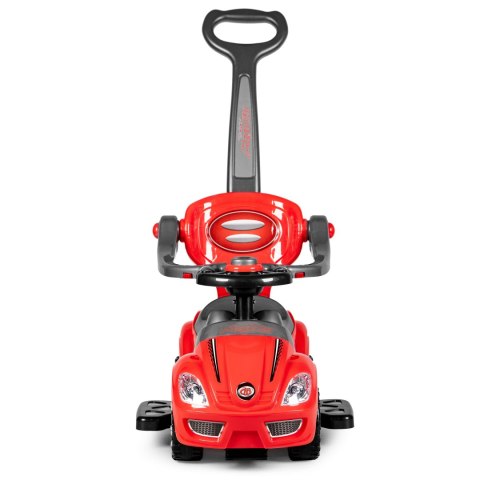 Autko jeździk, chodzik, pchacz 3w1 deluxe klakson - czerwone