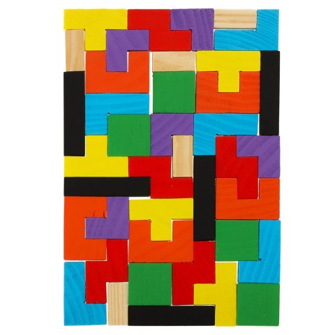 Puzzle drewniane układanka tetris klocki 40el.