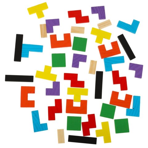 Puzzle drewniane układanka tetris klocki 40el.
