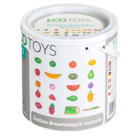Drewniane owoce do krojenia 20 sztuk ECOTOYS Drewniane owoce do krojenia 20 sztuk ECOTOYS