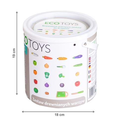 Drewniane warzywa do krojenia dla dzieci 20 sztuk ECOTOYS Drewniane warzywa do krojenia dla dzieci 20 sztuk ECOTOYS