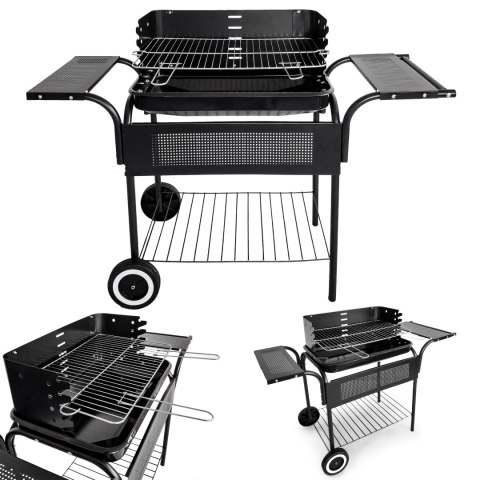 Grill ogrodowy metalowe półki regulacja rusztu koła MultiGarden Grill ogrodowy metalowe półki regulacja rusztu koła MultiGarden