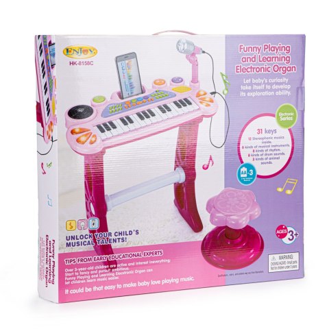 Keyboard organki pianinko z mikrofonem mp3 różowe Keyboard organki pianinko z mikrofonem mp3 różowe