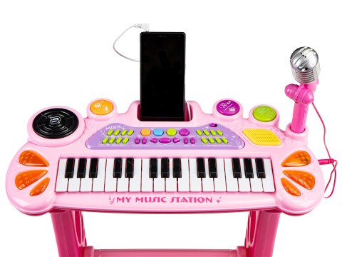 Keyboard organki pianinko z mikrofonem mp3 różowe Keyboard organki pianinko z mikrofonem mp3 różowe