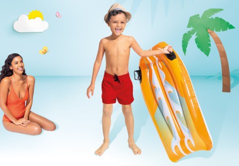 Deska do pływania dmuchana z uchwytami dla dzieci INTEX 58165 Deska do pływania dmuchana z uchwytami dla dzieci INTEX 58165