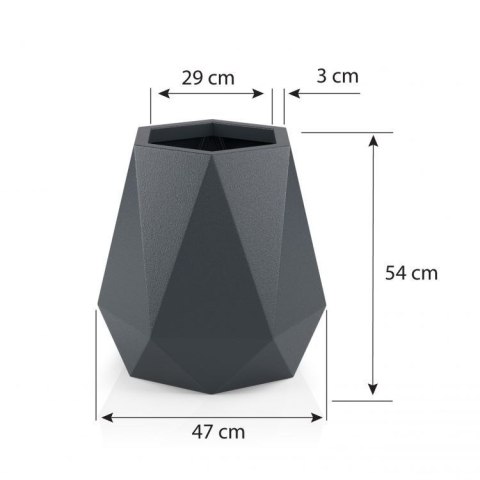 Designerska donica MONUMO FLAVI Antracyt Designerska donica MONUMO FLAVI Antracyt
