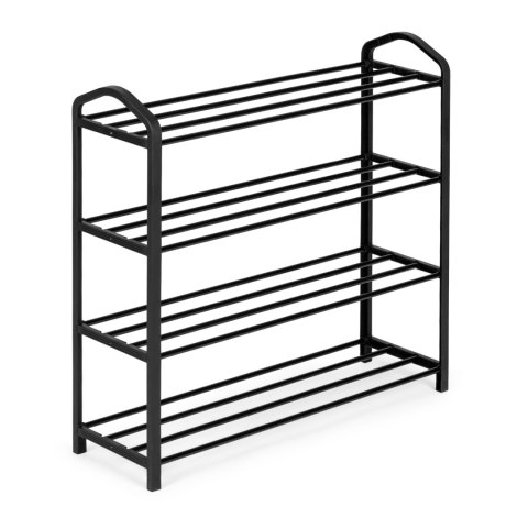 Regał na buty metalowy 4 półki 12 par butów czarny ModernHome Regał na buty metalowy 4 półki 12 par butów czarny ModernHome