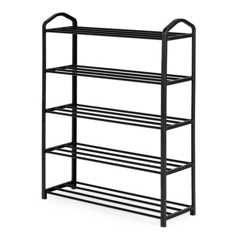 Regał na buty metalowy 5 półek 15 par butów czarny ModernHome Regał na buty metalowy 5 półek 15 par butów czarny ModernHome