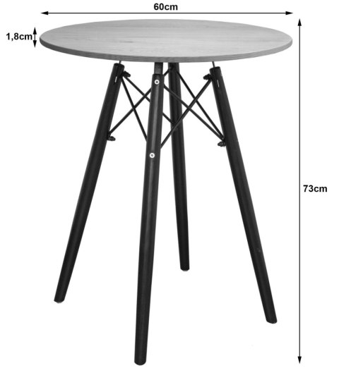 Stolik kawowy TODI nowoczesny skandynawski brązowy okrągły blat 60cm Stolik kawowy TODI nowoczesny skandynawski brązowy okrągły blat 60cm
