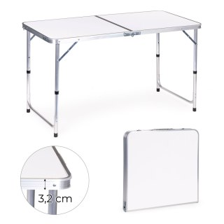 Stolik turystyczny stół składany kemping biały blat 120x60 cm MultiGarden