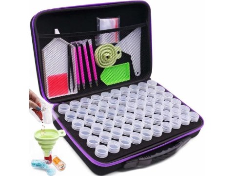 AKCESORIA HAFT DIAMENTOWY, ETUI + 60 POJEMNIKÓW + AKCESORIA ZESTAW DO DIAMOND PAINTING AKCESORIA HAFT DIAMENTOWY, ETUI + 60 POJEMNIKÓW + AKCESORIA ZESTAW DO DIAMOND PAINTING