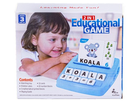 EDUKACYJNA GRA SŁÓW 2W1 DOPASUJ LITERKI, NAUKA JĘZYKA ANGIELSKIEGO I MATEMATYKI NAUKA LICZENIA FISZKI