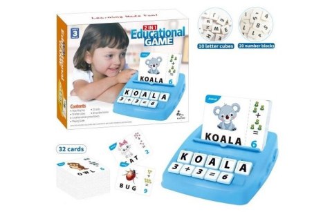 EDUKACYJNA GRA SŁÓW 2W1 DOPASUJ LITERKI, NAUKA JĘZYKA ANGIELSKIEGO I MATEMATYKI NAUKA LICZENIA FISZKI