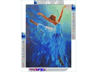 HAFT DIAMENTOWY, OBRAZ, MOZAIKA DIAMENTOWA DIAMOND PAINTING, BALETNICA 30X40CM
