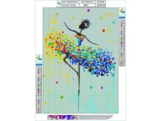 HAFT DIAMENTOWY, OBRAZ, MOZAIKA DIAMENTOWA DIAMOND PAINTING, BALETNICA - KOLOR 30X40CM