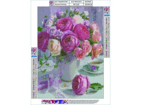 HAFT DIAMENTOWY, OBRAZ, MOZAIKA DIAMENTOWA DIAMOND PAINTING, BUKIET RÓŻ 30X40CM HAFT DIAMENTOWY, OBRAZ, MOZAIKA DIAMENTOWA DIAMOND PAINTING, BUKIET RÓŻ 30X40CM